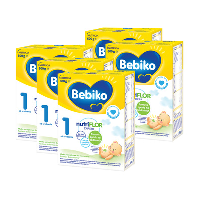 Bebiko 1 Mleko początkowe dla niemowląt od urodzenia ZESTAW 5x600g